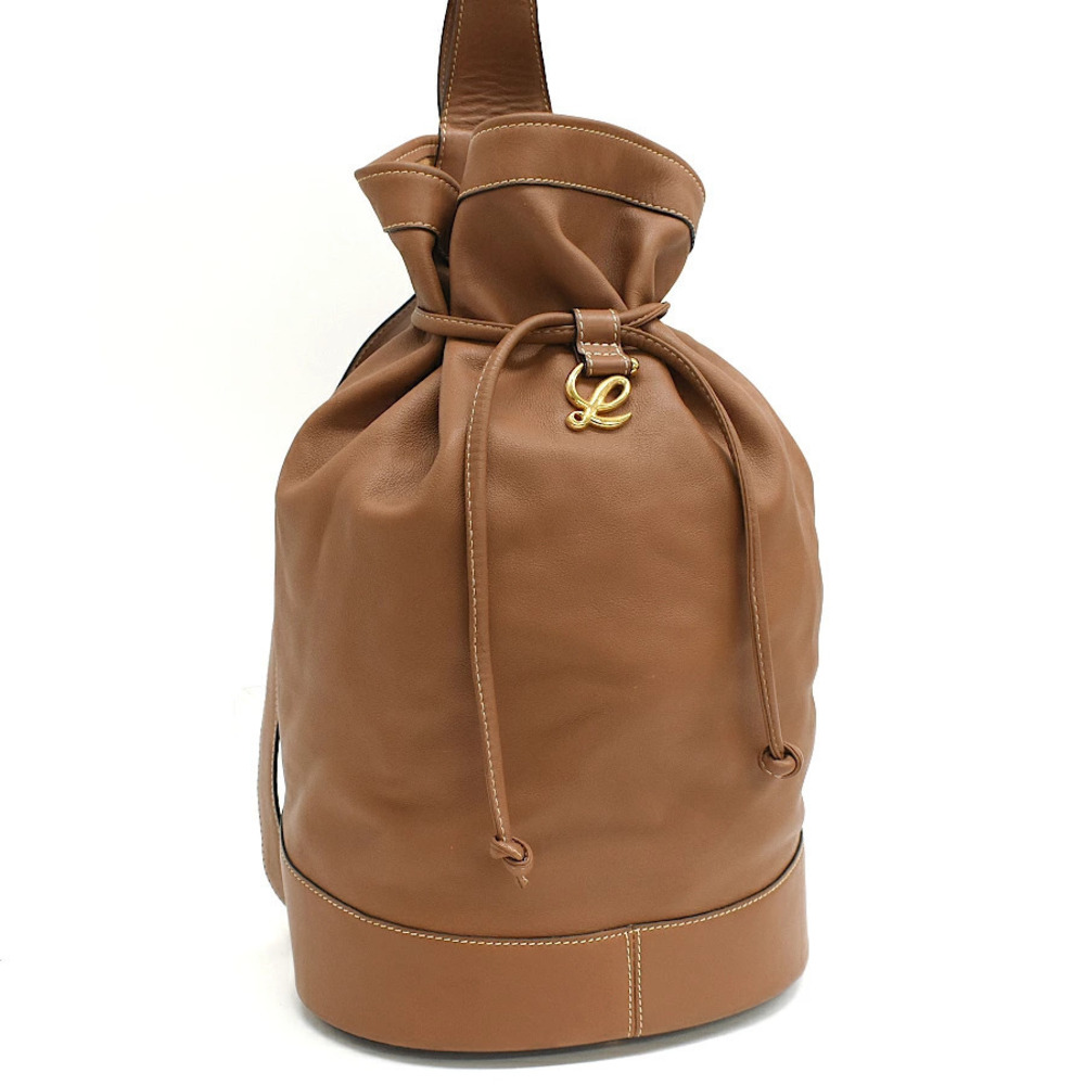 Loewe Backpack Rucksack Hobo Leather Brown Anagram